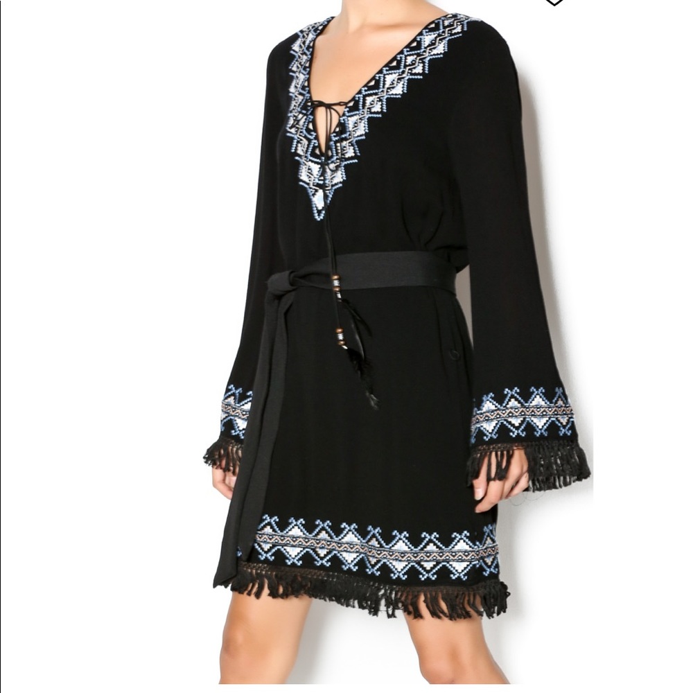 Miss Me Black Fringe Dress
